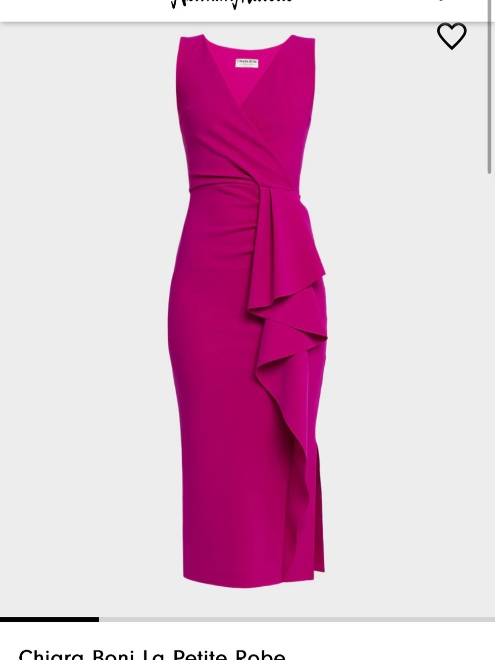 Chiara Boni Fuchsia Sleeveless Wrap Ruffle Midi Dress